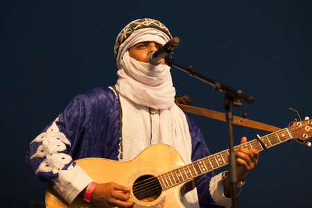 Amsterdam, The Netherlands - July, 5 2015: concert of world music Moroccan band Generation Taragalte - Cultural caravan for peace - at Amsterdam Roots Open Air, cultural festival held in Park Fraekendaelのeditorial素材