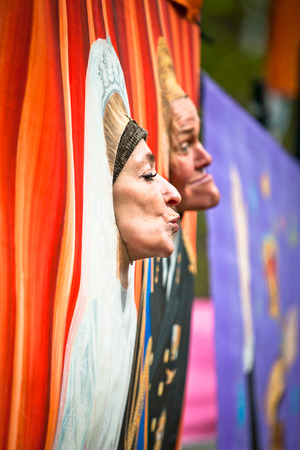 Amsterdam, The Netherlands, April 26, 2014: celebration of the public national holiday King's day - Koningsdag - held every year in April in the entire country to celebrate King Willem's birthdayのeditorial素材