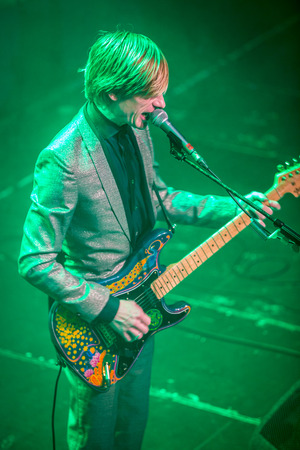 Amsterdam, The Netherlands - 21 february, 2016: concert of English psychedelic rock band Kula Shaker for their album release K 2.0 at Paradiso concert hallのeditorial素材