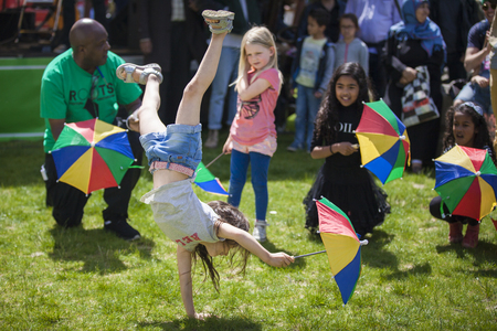 Amsterdam, The Netherlands - July, 3 2016: dance workshop with children at Amsterdam Roots Open Air, free public cultural festival held in Oosterparkのeditorial素材