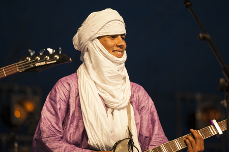 Amsterdam, The Netherlands - July, 5 2015: concert of world music Moroccan band Generation Taragalte - Cultural caravan for peace - at Amsterdam Roots Open Air, cultural festival held in Park Fraekendaelのeditorial素材