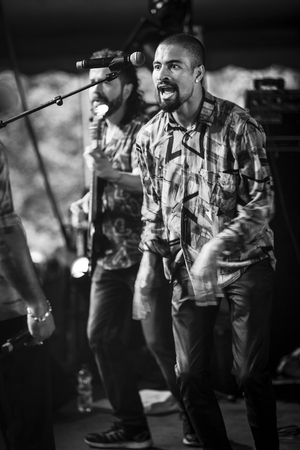 Amsterdam, The Netherlands - July, 5 2015: during the concert of Colombian band LA-33 - during...