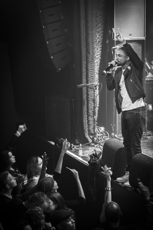 Amsterdam, The Netherlands - July, 1 2016: support act with Christopher Martin before the concert of reggae singers Gentleman and Ky-Mani Marley at Melkweg as part of cultural and world music festival Roots Amsterdamのeditorial素材