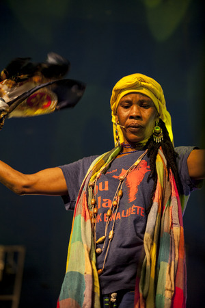 Amsterdam, The Netherlands - July, 5 2015: concert of Congolese band Kasai Allstars during Amsterdam...