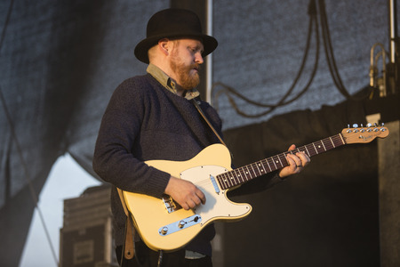 Traena, Norway - July 11 2014: during the concert of the Norwegian singer and guitarist Erlend...