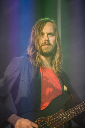 Traena, Norway - July 11 2014: during the concert of the Norwegian band Ida Maria  at the Traenafestival, music festival taking place on the small island of Traenaのeditorial素材