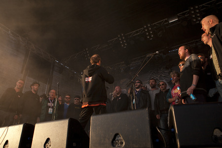 Traena, Norway - July 11 2014: during the concert of the Norwegian band Ida Maria at the...