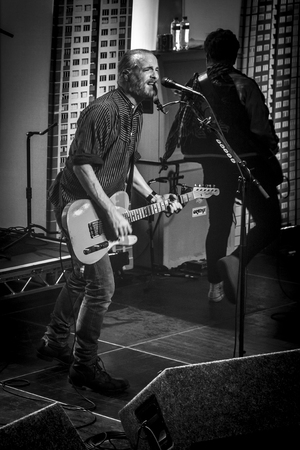 Amsterdam, The Netherlands, 27 May, 2016: concert of Scottish folk rock band Travis at venue Melkwegのeditorial素材
