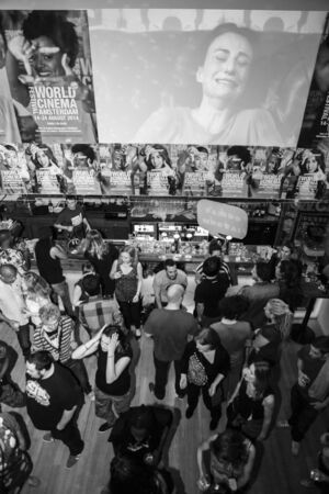 Amsterdam, The Netherlands - August 16 2014: after party Yard Vibes at Rialto Cinema  during World Cinema Amsterdam festival, a world film festival held from 14 to 24/08/2014のeditorial素材