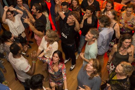 Amsterdam, The Netherlands - August 15 2015: people dancing and having fun at the opening evening...