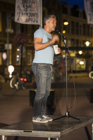 Amsterdam, The Netherlands - august 20 2014: during the open air screening of Mexican film ParaÃ­so, Marie Heinekeinplein, World Cinema Amsterdam festival, a world film festival held from 14 to 24/08/2014のeditorial素材