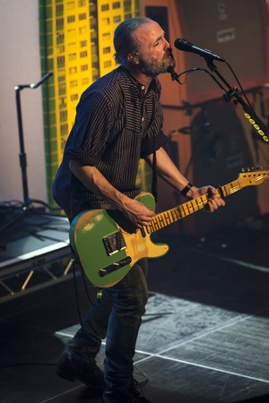 Amsterdam, The Netherlands, 27 May, 2016: concert of Scottish folk rock band Travis at venue Melkwegのeditorial素材