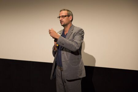 Amsterdam, The Netherlands - August 18 2016: speech at opening ceremony of World Cinema Amsterdam, a world film festival held from 18 to 27/08/2016のeditorial素材