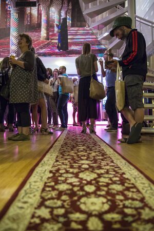 Amsterdam, The Netherlands - August 18 2016: people in the cafe before the opening ceremony of World...