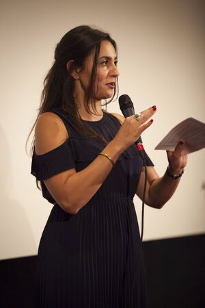 Amsterdam, The Netherlands - August 27 2016: presentation and speech at closing award ceremony of World Cinema Amsterdam, a world film festival held from 18 to 27/08/2016のeditorial素材