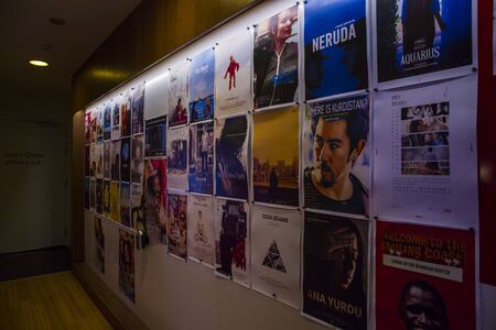 Amsterdam, The Netherlands - August 23, 2016: film posters at Rialto Cinema during World Cinema...