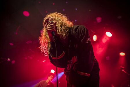 Amsterdam, The Netherlands - 24 February 2017 - Concert of American rock band The Orwells at Paradiso Noord - De Tolhuistuinのeditorial素材