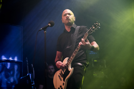 Amsterdam, The Netherlands - March 19, 2017: Concert of Canadian hard rock heavy metal band Danko Jones at Melkwegのeditorial素材
