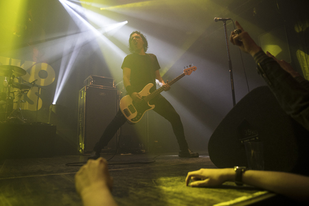 Amsterdam, The Netherlands - March 19, 2017: Concert of Canadian hard rock heavy metal band Danko Jones at Melkwegのeditorial素材