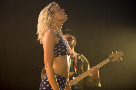 Traena, Norway - July 6 2017: concert of Norwegian Punk Rock band Kuuk, at Traenafestival, music festival taking place on the small island of Traenaのeditorial素材