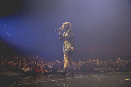 Amsterdam, The Netherlands - 12 February 2019:  Concert of French songwriter and singer Zaz at venue AFAS live in Amsterdamのeditorial素材