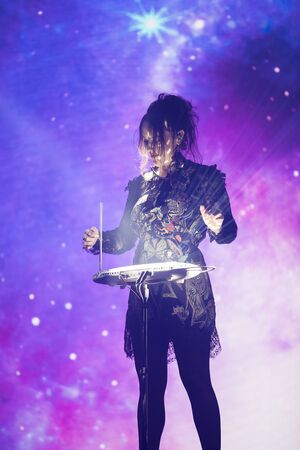 Amsterdam, The Netherlands - 12 February 2019:  Concert of French songwriter and singer Zaz at venue...