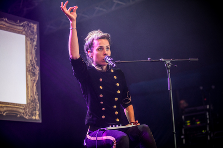 Nyon, Switzerland - 28 July 2019 :  concert of swiss singer Phanee de Poolのeditorial素材