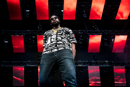 Nyon, Switzerland - 26 July 2019 :  concert of Congolese-Belgian rap singer Damsoのeditorial素材