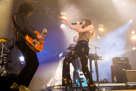 Nyon, Switzerland - 27 July 2019 :  private take away concert of French rock Singer Lou Doillon, she is the daughter of jane Birkin and half-sister of Charlotte Gainsbourgのeditorial素材