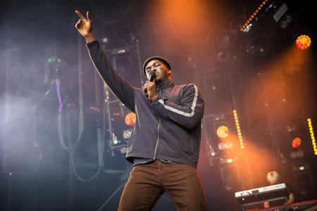 â¢	Nyon, Switzerland - 27 July 2019 :  concert of British soul crooner Jacob Banksのeditorial素材
