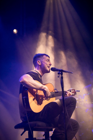 Nyon, Switzerland - 27 July 2019 :  concert of British folk singer and musician Charlie Cunninghamのeditorial素材
