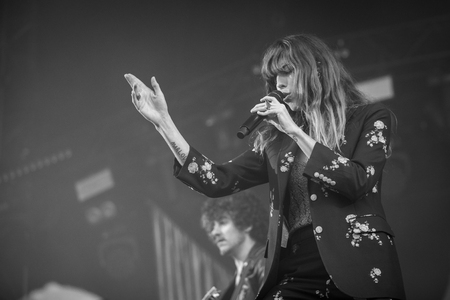 Nyon, Switzerland - 27 July 2019 :  private take away concert of French rock Singer Lou Doillon, she is the daughter of jane Birkin and half-sister of Charlotte Gainsbourgのeditorial素材