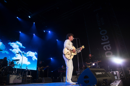 Nyon, Switzerland - 27 July 2019 :  concert of Quebec Canadian singer and musician Charleboisのeditorial素材