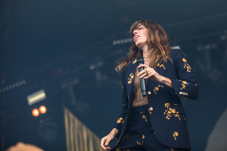 Nyon, Switzerland - 27 July 2019 :  private take away concert of French rock Singer Lou Doillon, she is the daughter of jane Birkin and half-sister of Charlotte Gainsbourgのeditorial素材