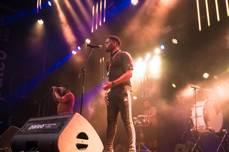 Nyon, Switzerland - 26 July 2019 :  concert of South African band BCUCのeditorial素材