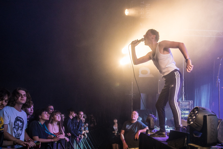 Nyon, Switzerland - 25 July 2019 :  concert of  British punk rock band Lifeのeditorial素材
