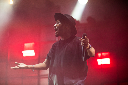 Nyon, Switzerland - 26 July 2019 :  concert of French rap singer Sopranoのeditorial素材