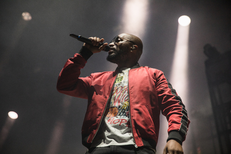 Nyon, Switzerland - 26 July 2019 :  concert of French rap singer Sopranoのeditorial素材