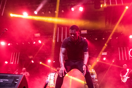 Nyon, Switzerland - 26 July 2019 :  concert of South African band BCUCのeditorial素材