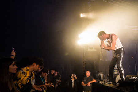 Nyon, Switzerland - 25 July 2019 :  concert of  British punk rock band Lifeのeditorial素材