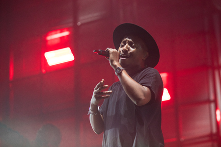 Nyon, Switzerland - 26 July 2019 :  concert of French rap singer Sopranoのeditorial素材