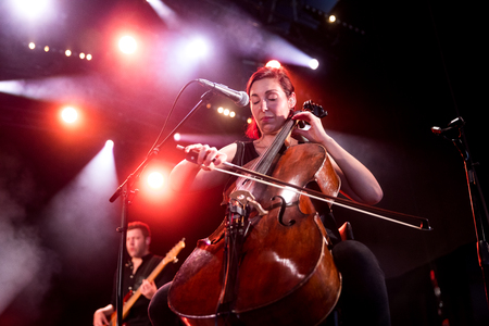 Nyon, Switzerland - 26 July 2019 :  concert from Canadian folk pop band Bears of legend, from Quebecのeditorial素材