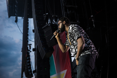 Nyon, Switzerland - 26 July 2019 :  concert of Congolese-Belgian rap singer Damsoのeditorial素材