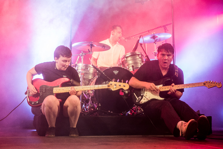 Nyon, Switzerland - 25 July 2019 :  concert of  British punk rock band Lifeのeditorial素材