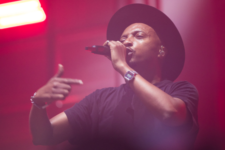 Nyon, Switzerland - 26 July 2019 :  concert of French rap singer Sopranoのeditorial素材