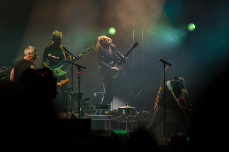 Nyon, Switzerland - 26 July 2019 :  concert of French musician and singer Hubert-FÃ©lix ThiÃ©faineのeditorial素材