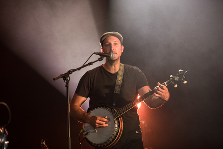 Nyon, Switzerland - 26 July 2019 :  concert from Canadian folk pop band Bears of legend, from Quebecのeditorial素材