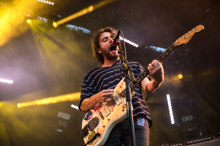 Nyon, Switzerland - 25 July 2019 :  concert of  French rock band Johnny Mafiaのeditorial素材