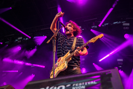 Nyon, Switzerland - 25 July 2019 :  concert of  French rock band Johnny Mafiaのeditorial素材