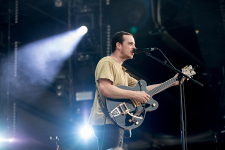 Nyon, Switzerland - 25 July 2019 :  concert of  Australian indie rock band Rolling Blackouts Coastal Feverのeditorial素材